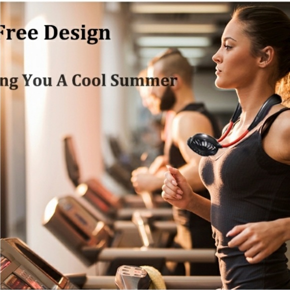 Portable Hands Free White Adjustable Cooling Neckband Fan With 3 Speeds - Picture 6 of 14